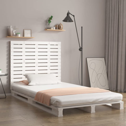 ZNTS Wall Headboard White 126x3x91.5 cm Solid Wood Pine 824679