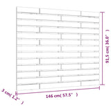 ZNTS Wall Headboard Grey 146x3x91.5 cm Solid Wood Pine 824685