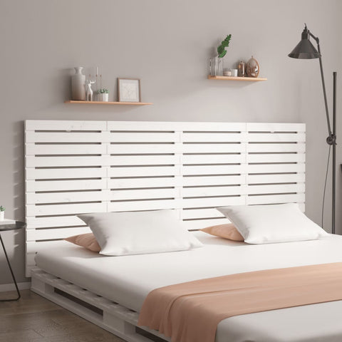 ZNTS Wall Headboard White 166x3x91.5 cm Solid Wood Pine 824699