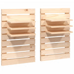 ZNTS Wall-mounted Bedside Shelves 2 pcs Solid Wood Pine 824763