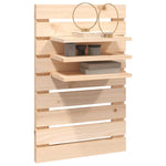 ZNTS Wall-mounted Bedside Shelves 2 pcs Solid Wood Pine 824763
