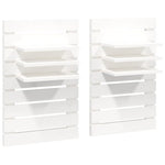 ZNTS Wall-mounted Bedside Shelves 2 pcs White Solid Wood Pine 824764