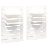 ZNTS Wall-mounted Bedside Shelves 2 pcs White Solid Wood Pine 824764