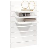 ZNTS Wall-mounted Bedside Shelves 2 pcs White Solid Wood Pine 824764