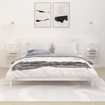 ZNTS Wall-mounted Bedside Shelves 2 pcs White Solid Wood Pine 824764