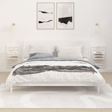 ZNTS Wall-mounted Bedside Shelves 2 pcs White Solid Wood Pine 824764