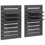 ZNTS Wall-mounted Bedside Shelves 2 pcs Grey Solid Wood Pine 824765