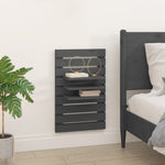 ZNTS Wall-mounted Bedside Shelves 2 pcs Grey Solid Wood Pine 824765