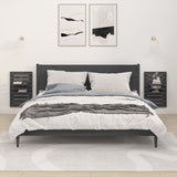ZNTS Wall-mounted Bedside Shelves 2 pcs Grey Solid Wood Pine 824765