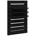 ZNTS Wall-mounted Bedside Shelves 2 pcs Black Solid Wood Pine 824767