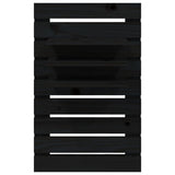 ZNTS Wall-mounted Bedside Shelves 2 pcs Black Solid Wood Pine 824767