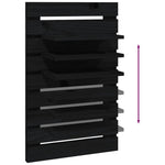 ZNTS Wall-mounted Bedside Shelves 2 pcs Black Solid Wood Pine 824767