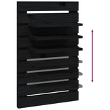 ZNTS Wall-mounted Bedside Shelves 2 pcs Black Solid Wood Pine 824767