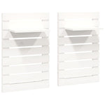 ZNTS Wall-mounted Bedside Shelves 2 pcs White Solid Wood Pine 824769