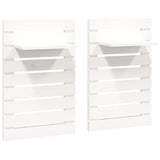 ZNTS Wall-mounted Bedside Shelves 2 pcs White Solid Wood Pine 824769