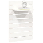 ZNTS Wall-mounted Bedside Shelves 2 pcs White Solid Wood Pine 824769