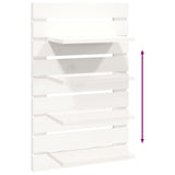 ZNTS Wall-mounted Bedside Shelves 2 pcs White Solid Wood Pine 824769