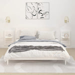 ZNTS Wall-mounted Bedside Shelves 2 pcs White Solid Wood Pine 824769