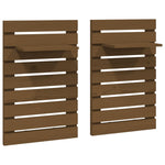 ZNTS Wall-mounted Bedside Shelves 2 pcs Honey Brown Solid Wood Pine 824771