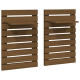 ZNTS Wall-mounted Bedside Shelves 2 pcs Honey Brown Solid Wood Pine 824771