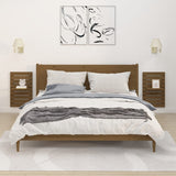ZNTS Wall-mounted Bedside Shelves 2 pcs Honey Brown Solid Wood Pine 824771
