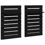ZNTS Wall-mounted Bedside Shelves 2 pcs Black Solid Wood Pine 824772