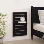 ZNTS Wall-mounted Bedside Shelves 2 pcs Black Solid Wood Pine 824772