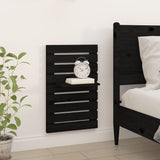 ZNTS Wall-mounted Bedside Shelves 2 pcs Black Solid Wood Pine 824772