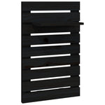 ZNTS Wall-mounted Bedside Shelves 2 pcs Black Solid Wood Pine 824772