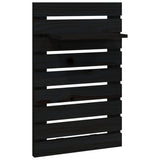 ZNTS Wall-mounted Bedside Shelves 2 pcs Black Solid Wood Pine 824772