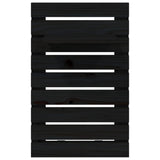 ZNTS Wall-mounted Bedside Shelves 2 pcs Black Solid Wood Pine 824772