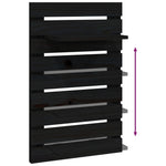 ZNTS Wall-mounted Bedside Shelves 2 pcs Black Solid Wood Pine 824772