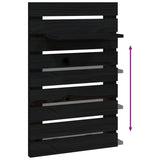 ZNTS Wall-mounted Bedside Shelves 2 pcs Black Solid Wood Pine 824772