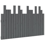 ZNTS Wall Headboard Grey 127.5x3x80 cm Solid Wood Pine 824790