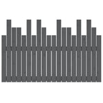 ZNTS Wall Headboard Grey 127.5x3x80 cm Solid Wood Pine 824790