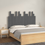 ZNTS Wall Headboard Grey 127.5x3x80 cm Solid Wood Pine 824790