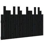 ZNTS Wall Headboard Black 127.5x3x80 cm Solid Wood Pine 824792