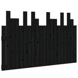 ZNTS Wall Headboard Black 127.5x3x80 cm Solid Wood Pine 824792