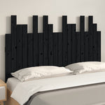 ZNTS Wall Headboard Black 127.5x3x80 cm Solid Wood Pine 824792