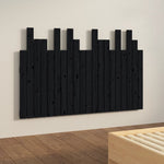 ZNTS Wall Headboard Black 127.5x3x80 cm Solid Wood Pine 824792