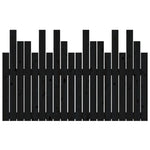 ZNTS Wall Headboard Black 127.5x3x80 cm Solid Wood Pine 824792