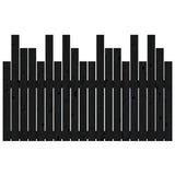 ZNTS Wall Headboard Black 127.5x3x80 cm Solid Wood Pine 824792