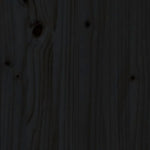 ZNTS Wall Headboard Black 127.5x3x80 cm Solid Wood Pine 824792