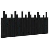 ZNTS Wall Headboard Black 185x3x80 cm Solid Wood Pine 824817