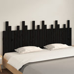 ZNTS Wall Headboard Black 185x3x80 cm Solid Wood Pine 824817