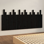 ZNTS Wall Headboard Black 185x3x80 cm Solid Wood Pine 824817