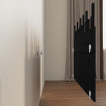 ZNTS Wall Headboard Black 185x3x80 cm Solid Wood Pine 824817
