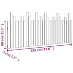 ZNTS Wall Headboard Black 185x3x80 cm Solid Wood Pine 824817
