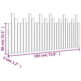 ZNTS Wall Headboard Black 185x3x80 cm Solid Wood Pine 824817