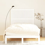 ZNTS Wall Headboard White 127.5x3x110 cm Solid Wood Pine 824939